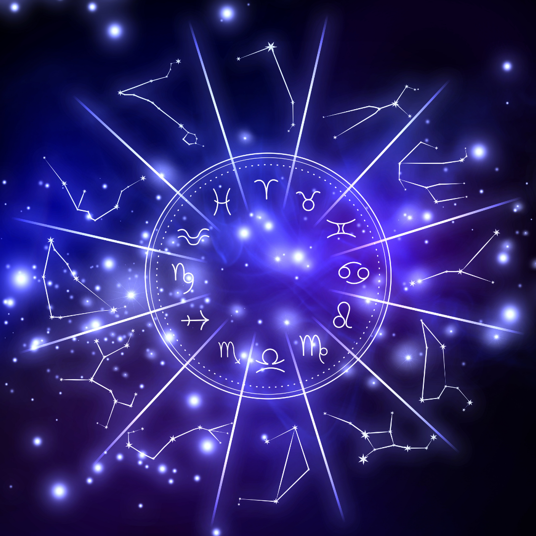 Astrology chart with symbols